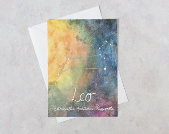 Leo - A6 Zodiac Greetings Card