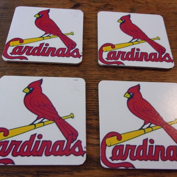 set of 4  ST. LOUIS CARDINALS  drink coasters.   New!    fast shipping