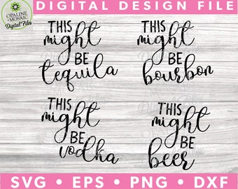 Esto podría ser BUNDLE - Tequila - Bourbon - Vodka - Cerveza - SVG - Descarga Digital - Calcomanías - Plantillas