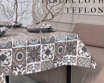 Mantel moderno e impermeable, mantel geométrico personalizable, decoración para el hogar, impermeable, decoración duradera, ideal para la mesa.