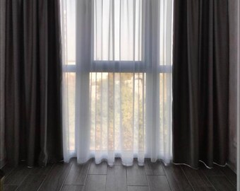 Grommet Blackout Curtains in Custom Size, Rod Pocket Option, Room Darkening Window Treatment