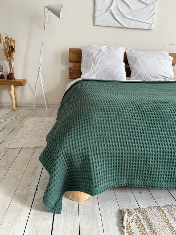Waffle Cotton Blanket Queen King Size Bedspread Soft Bed Throw 100 Cotton Bed Cover Cozy Home Decor Etsy
