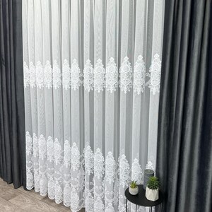 Luxurious Sheer Window Treatments with Elegant Embroidery, Perfect Gift for Easter, Tulle Drapery with Lace Detailing, Handcrafted Curtain