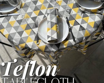 Waterproof Geometric Tablecloth,  Oil Dirty-Proof Tablecloth, Geometric Table Cover, Water-Repellent Table Cloth