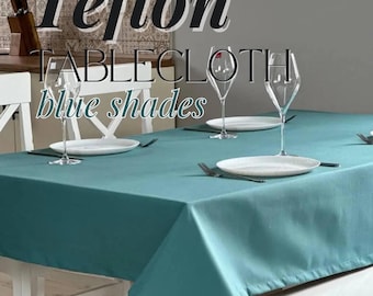 Teflon Waterproof Tablecloth, Blue Shades, Transform Your Table Setting with a Customized Tablecloth, Easy Clean