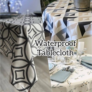 Tablecloth Waterproof with Teflon coating, 8 prints, Home Decor, custom tablecloth,individual size for you