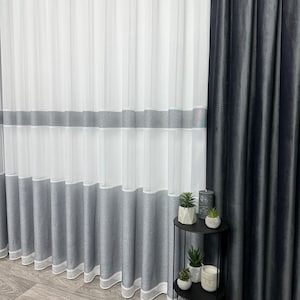 Luxury Sheer Drapes With Stripes, Custom Color Choices, Elegance for Your Home Decor, Sheer Drapes, Stunning Window Treatments