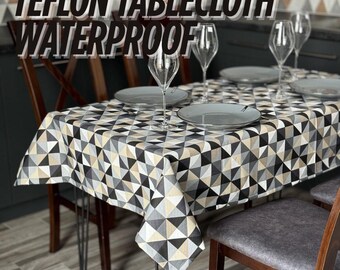 Elevate Your Dining Setup with a Custom Teflon-Coated Tablecloth, Custom Table Cover, Protect Your Table, Range of Colors