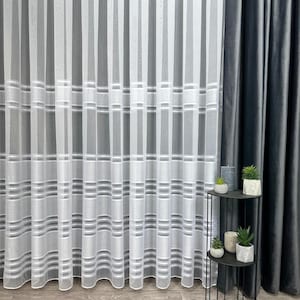 Polyester Window Curtains, 3 Colors, Sheer Curtain Panels, Luxury White Lace Embroidered Curtains, Sheer Window Covering, Delicate Details