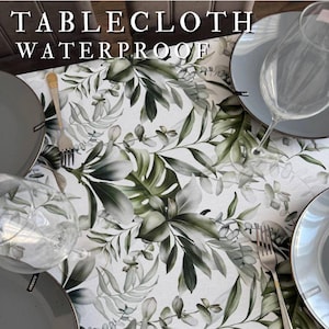 Waterproof Tablecloth Cottagecore Decor. This Effect Retains Liquids on the Surface. Oilcloth Custom Tablecloth. Teflon Outdoor Tablecloth