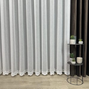 Linen Window Panels, Handcrafted Drapery, Home Decor with Elegant Embroidered Window Treatments, Natural Beauty