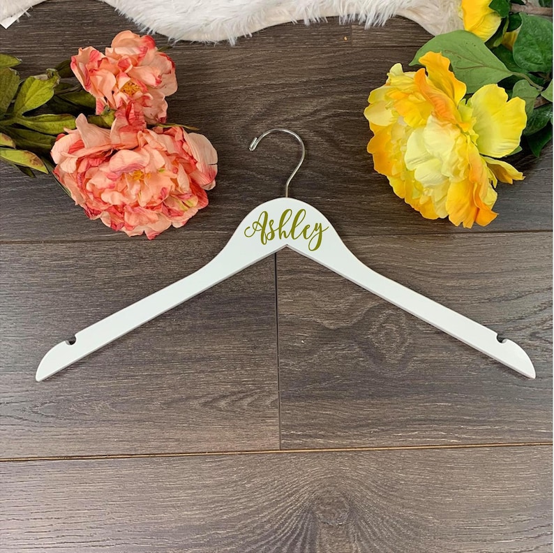 Bridesmaid Hangers Bride Hanger Wood Hangers Personalized Hangers Bridal Party Hangers Name Hangers Custom Wedding Hanger
