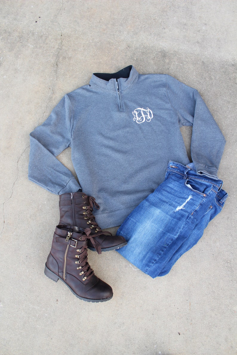 Gifts for Her Monogrammed Quarter Zip Pullover Monogram Pullover Monogrammed Pullover Womens Quarter Zip Pullover