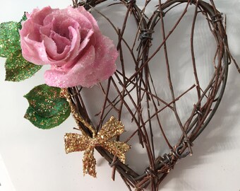 Shabby Chic Heart Shaped Wreath