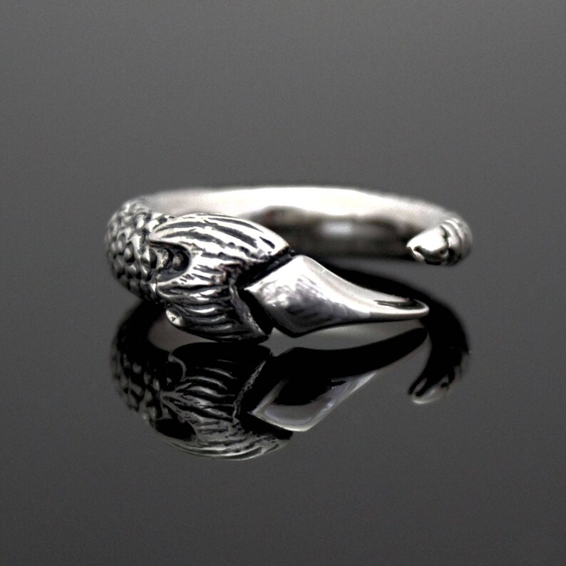 Puede incluir: Un anillo de plata con un dise&ntilde;o de garra detallado. La garra es texturizada y tiene una punta afilada.