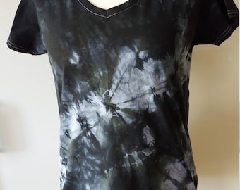 Shirt BLACKY V neck black/white XL