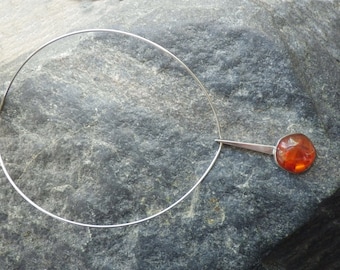 Choker amber and silver NE From