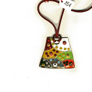 modern enamel pendants on copper in bright colors image 2