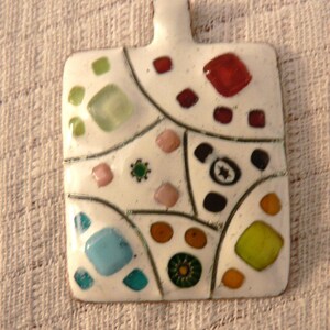 modern enamel pendants on copper in bright colors image 4