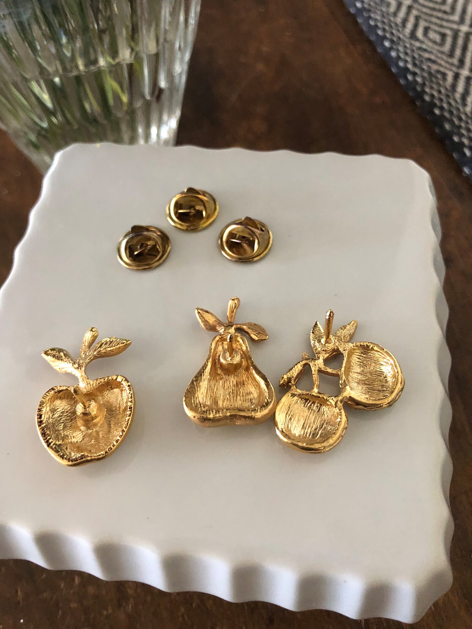 Vintage Fruit Pins Trio of Pins Gold Tone Retro Jewelry - Etsy