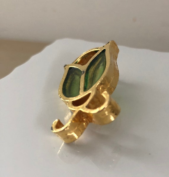 Mr We Jewelry 1960 s Flower Pin Stained Glass Style Mod