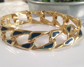 Vintage Gold & Enamel Bracelet