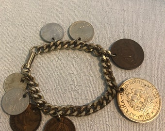 1950 68th Birthday lucky sixpence coin bracelet charm ready to hang 1950 gift 