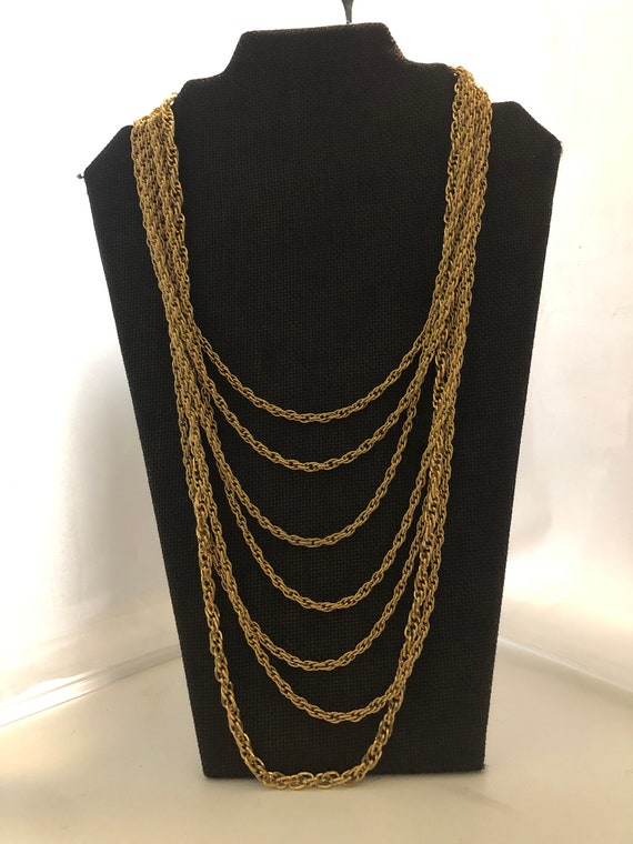 Vintage long strand gold Gem