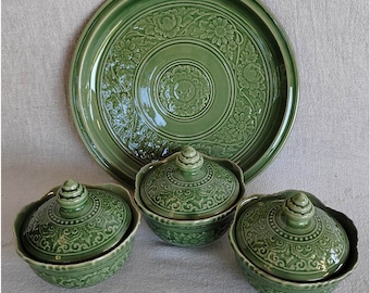 Celadon Carved Tea Sets | Taste Dish | Dip Sauce Bowls