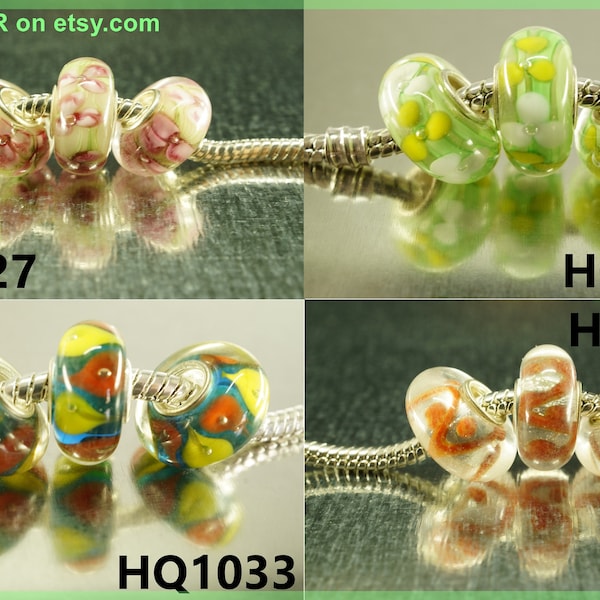 perle verre europeenne HQ1027 à HQ1155 compatible pour bracelet collier charms