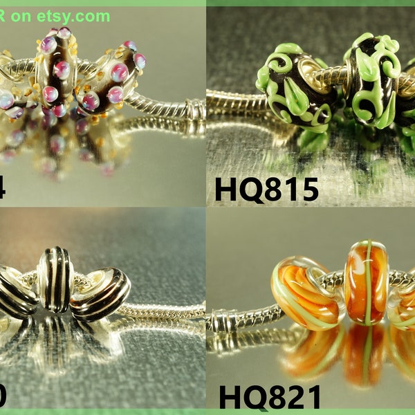 perle verre europeenne HQ814 à HQ942 compatible pour bracelet collier charms
