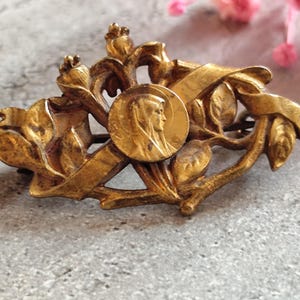 religious virgin Mary  brooch