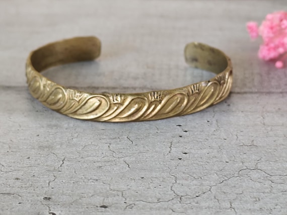 Bracelet Jonc Vintage Couleur Crème - Occasion, Plastique, Sans Marque