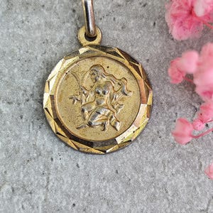 Pendentif Verseau En Argent 925 - Médaille Vintage Zodiaque - Neuf Ancien Stock