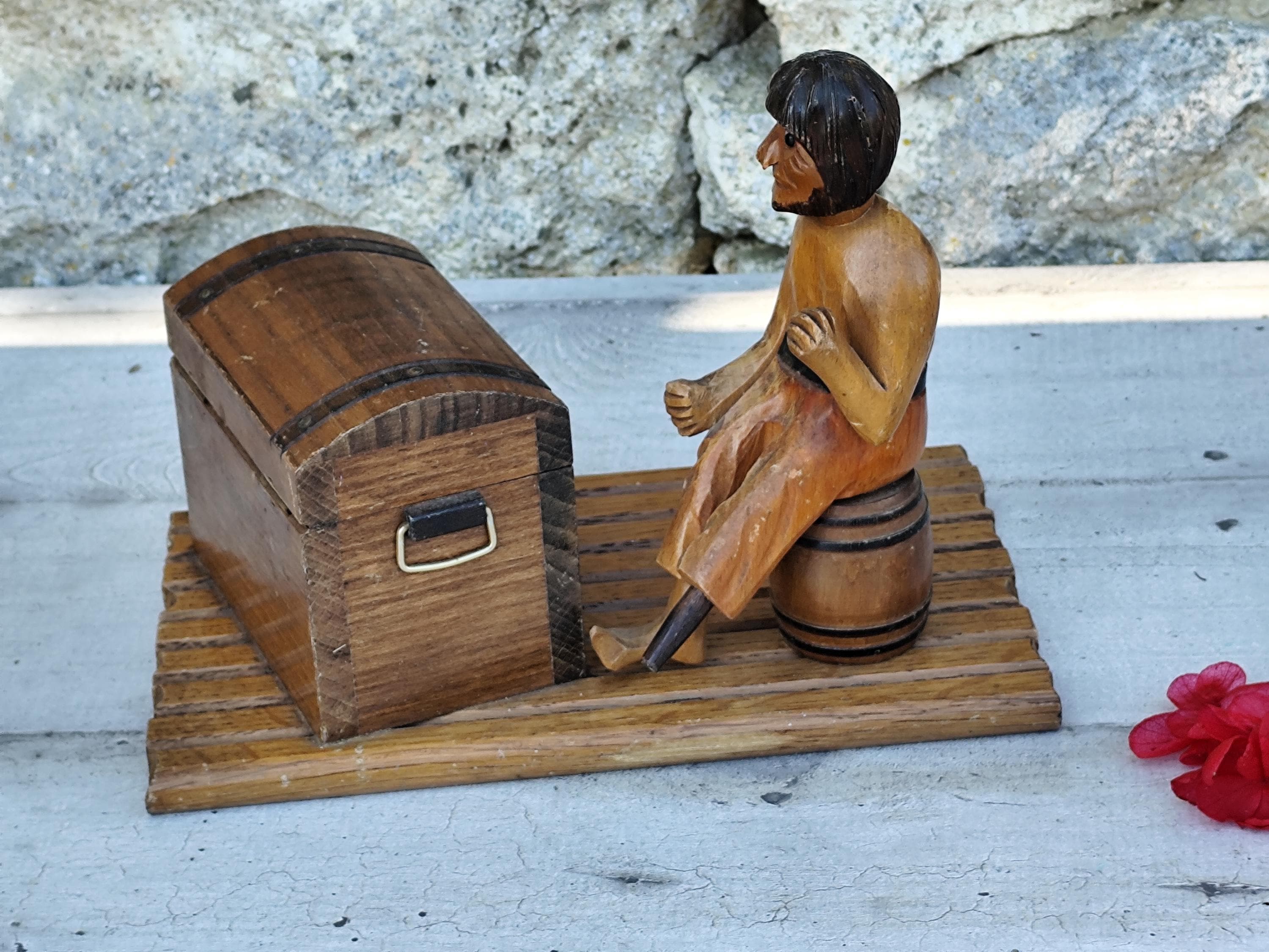 珍しい古い木製の海賊タバコディスペンサー - Etsy 日本