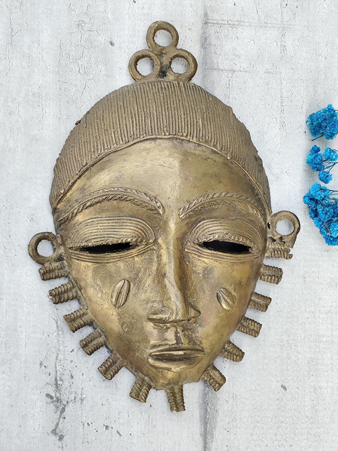 Ashanti Tribal Face Mask From Ghana, Made of Brass - Etsy