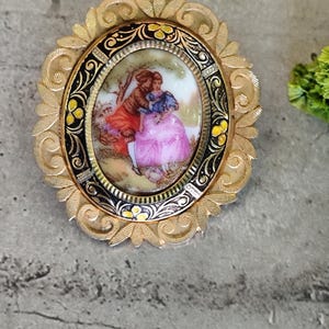 Porcelain vintage  brooch