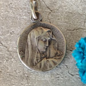 Virgin mary and child medal