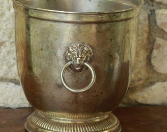 Vintage champagne bucket with lion heads