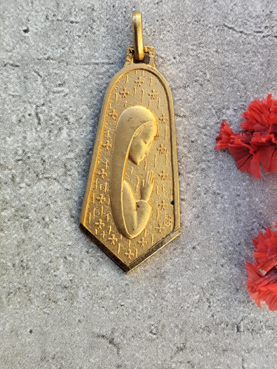 Rare Antique French Religious Medal of the Virgin Mary in Gold Color - Etsy