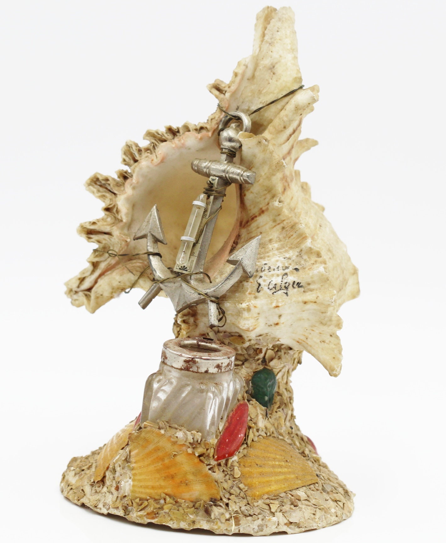 Ancien Encrier Coquillage Souvenir d'alger