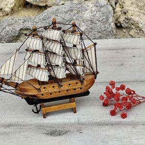 rare wood model boat