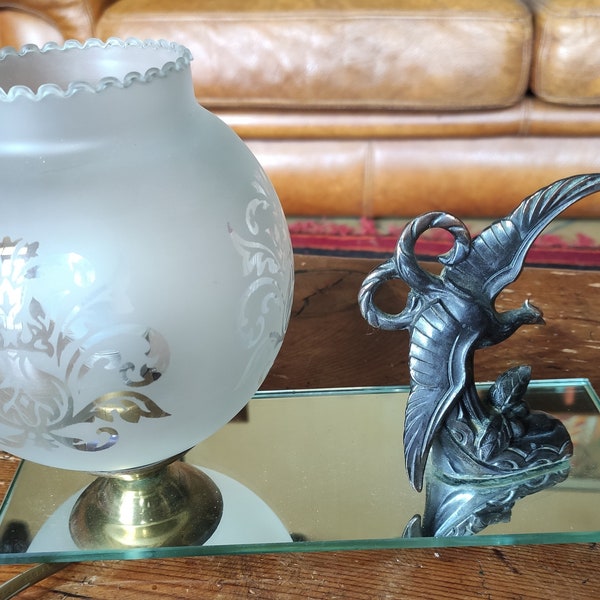 rare lampe art déco oiseau miroir