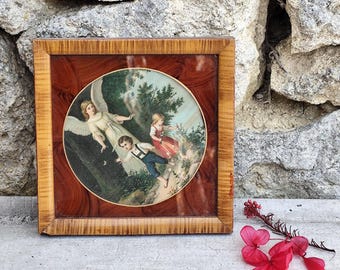 Antique guardian angel painting