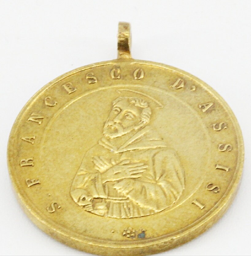 Rare Ancienne Medaille Sainte Claire et Saint François d'assise