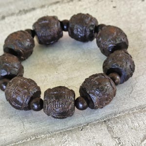Carved wooden bracelet