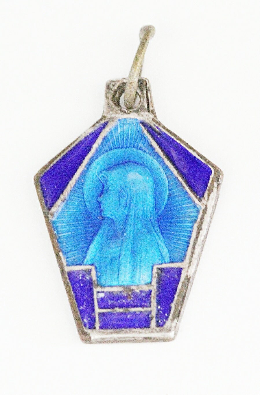 Medaille Ancienne Religieuse Art Déco Email