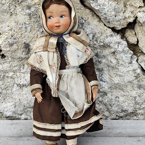 Poupée Ancienne Celluloid Colette De Petit Colin - 45cm - Avec Vêtements