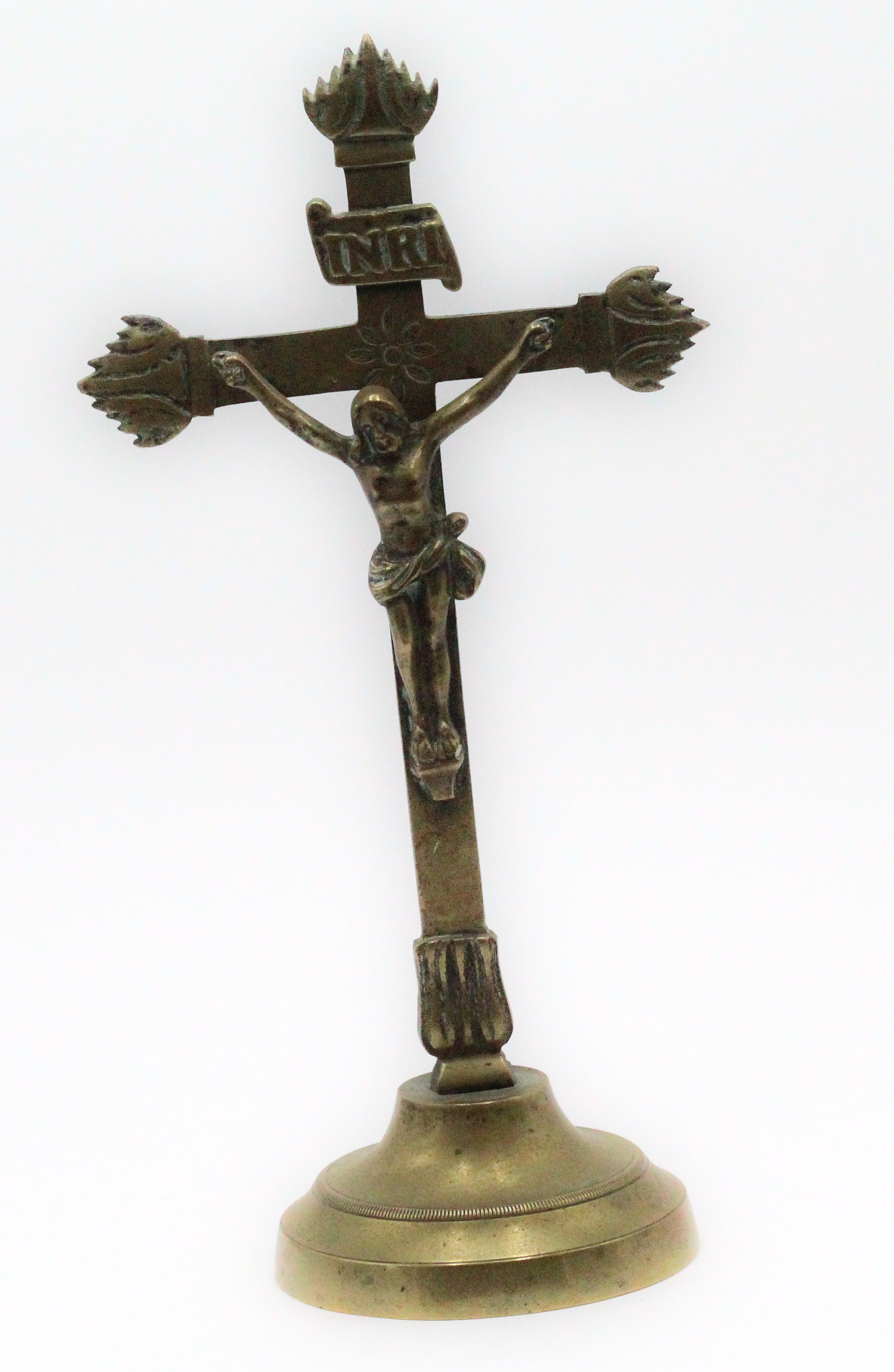 Rare Ancien Crucifix en Laiton