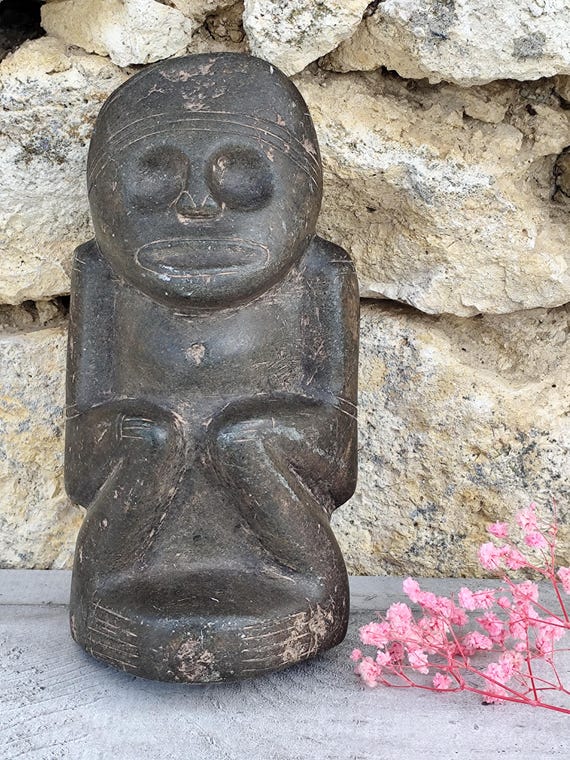 置物 Primitive Sculpture Rare Ancient Primitive Stone Statue, Ancient Primitive Sculpture